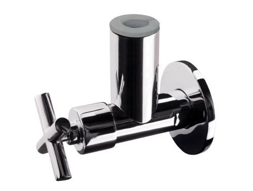 2 Design-Eckventile 1/2", rund, mit Kreuzgriffen